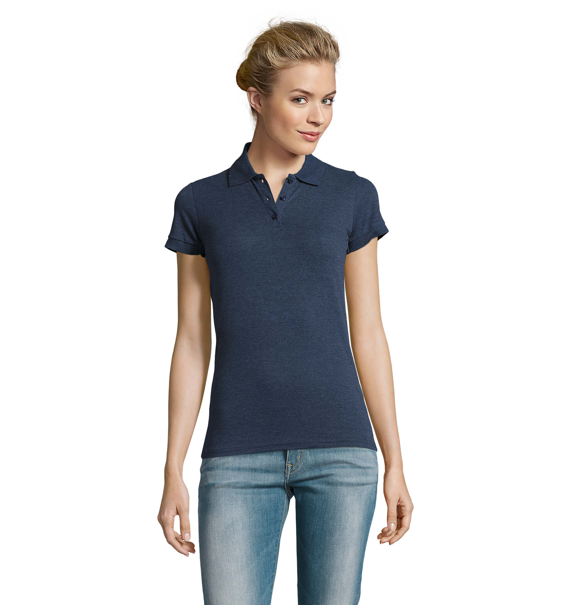 Polo personnalisable pour femme 180g - PERFECT denim chiné